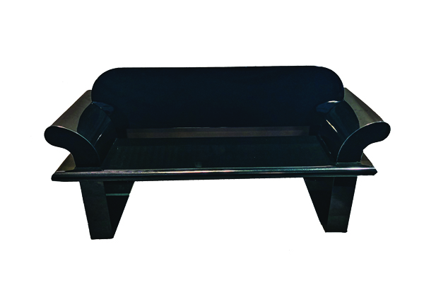 Black Granite Backrest Bench