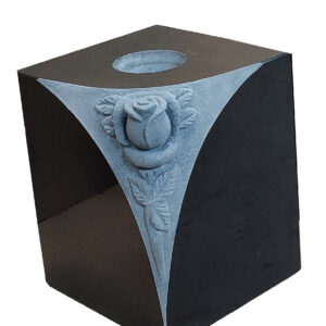 SQUARE ROSE CARVED VASE